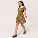 Autumn Hell Bunny Retro Mod Autumnal Mini Dress