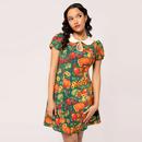 Autumn Hell Bunny Retro Mod Autumnal Mini Dress