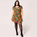 Autumn Hell Bunny Retro Mod Autumnal Mini Dress