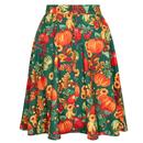 Hell Bunny Autumn Pumpkin Retro 50s Flared Skirt