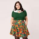 Hell Bunny Autumn Pumpkin Retro 50s Flared Skirt