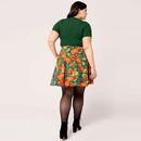 Hell Bunny Autumn Pumpkin Retro 50s Flared Skirt