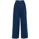 Costello Hell Bunny Pinstripe Wide Leg Trousers 