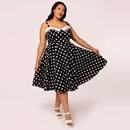 Domino Hell Bunny Retro 50s Polka Dot Flare Dress 