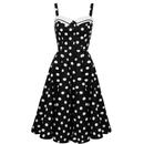 Hell Bunny Domino Retro 50s Polka Dot Summer Dress in Black/White H40476