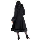 Elvira HELL BUNNY Faux Fur Vintage Coat In Black
