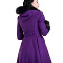 Elvira HELL BUNNY Faux Fur Vintage Coat In Purple