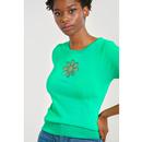 Flower Power HELL BUNNY Retro 60s Cut Out Knit Top