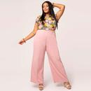 Giselle Hell Bunny Pink Wide Leg 50s Trousers 