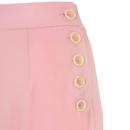 Giselle Hell Bunny Pink Wide Leg 50s Trousers 