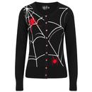 Hell Bunny In A Web Spider and Web Cardigan in Black