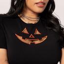 Jack-O-Lantern Hell Bunny Pumpkin Cut Out T-Shirt 