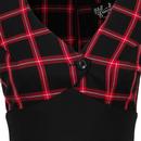 Janine Hell Bunny Tartan & Black Flared 50s Dress