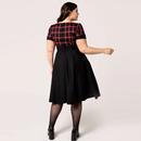 Janine Hell Bunny Tartan & Black Flared 50s Dress