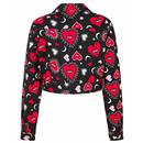 Kate HELL BUNNY Retro Heart Print Cropped Jacket
