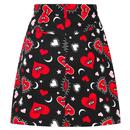 Kate HELL BUNNY Retro Heart A-Line Mini Skirt