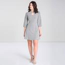 Loco-Motion HELL BUNNY Retro Party Dress in Silver