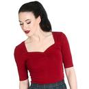 Philippa HELL BUNNY 1950s Vintage Top In Burgundy