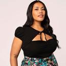 Priscilla Hell Bunny 50s Bolero Style Tie-Neck Top
