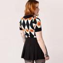 Pumpkin Head Hell Bunny Argyle Halloween Knit Top