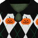 Pumpkin Head Hell Bunny Argyle Halloween Knit Top