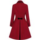 Olivia HELL BUNNY Vintage 1950s Bow Coat Red