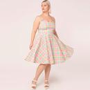 Suzon Hell Bunny Rainbow Gingham Retro 50s Dress
