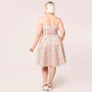 Suzon Hell Bunny Rainbow Gingham Retro 50s Dress