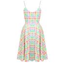 Suzon Hell Bunny Rainbow Gingham Retro 50s Dress