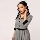 Teddy Hell Bunny Retro Houndstooth Flared Dress