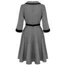 Teddy Hell Bunny Retro Houndstooth Flared Dress