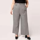 Teddy Hell Bunny Houndstooth Wide Leg Trousers