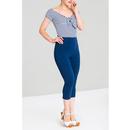 Hell Bunny 1960s style Cropped Capri Trousers in Navy
