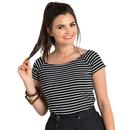 Verity HELL BUNNY Womens Mod 60s Striped Top