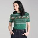 Vixey Hell Bunny Retro Fox Fair Isle Knit Jumper G