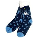 House of Disaster Moomin Retro Star Slipper Socks in Navy MMSLIFOR