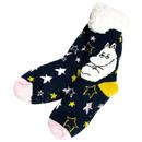 House of Disaster Moomin Star Cosy Fleece Lined Slipper Socks in Navy MMSLISTA