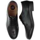 Axminster HUDSON 60s Mod Leather Derby Shoes BLACK