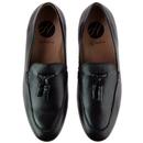 Bolton HUDSON 60s Mod Leather Tassel Loafers BLACK