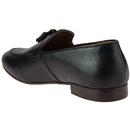 Bolton HUDSON 60s Mod Leather Tassel Loafers BLACK