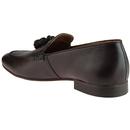 Bolton HUDSON 60s Mod Leather Tassel Loafers BROWN