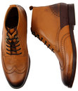 Penley H by HUDSON Retro Brogue Worker Boots (TAN)