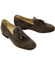 Pierre H by HUDSON Retro Mod Suede Loafers (Brown)