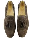 Pierre H by HUDSON Retro Mod Suede Loafers (Brown)