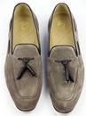 Pierre H by HUDSON Retro Mod Suede Loafers (Taupe)