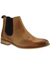 Jerry IKON Retro 60s Mod Tan Leather Chelsea Boots