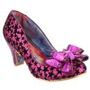 irregular choice womens ban joe star pattern bow mid heels dark pink