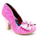irregular choice womens nick of time glitter bow heels pink