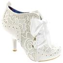 Irregular Choice Abigails 3rd Party Retro Wedding High Heel Ankle Boots in Cream