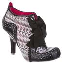Irregular Choice Abigails 3rd Party Retro Woven Textile Heel Shoes in Black
